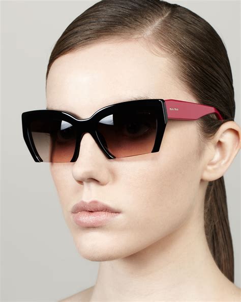 rasoir miu miu|Miu Miu Rasoir Cutoff Square Sunglasses, Black .